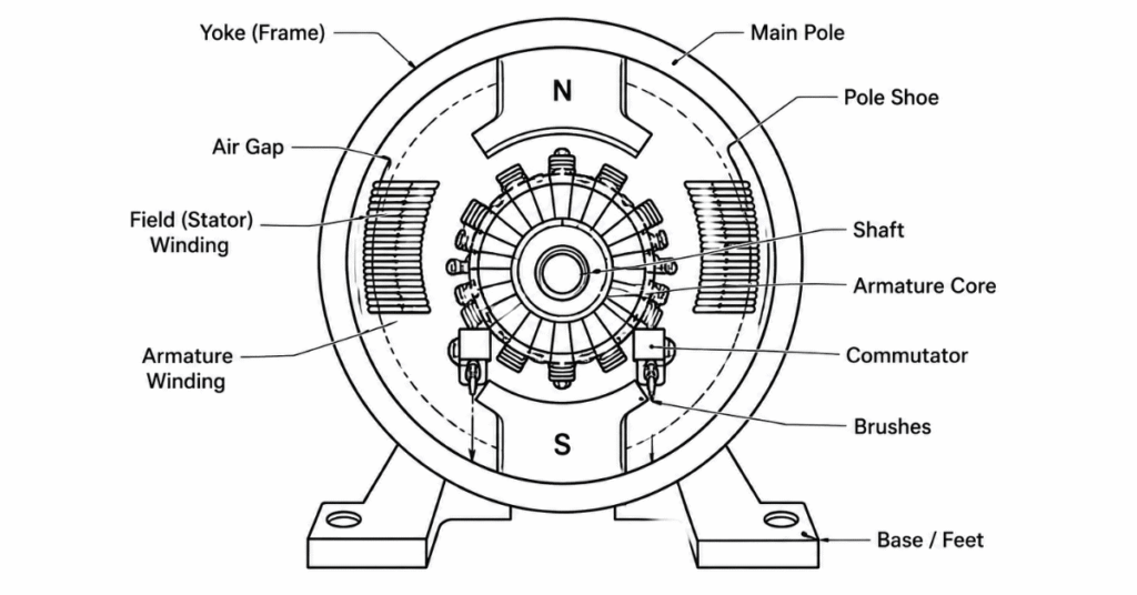 Construction of DC Motor
