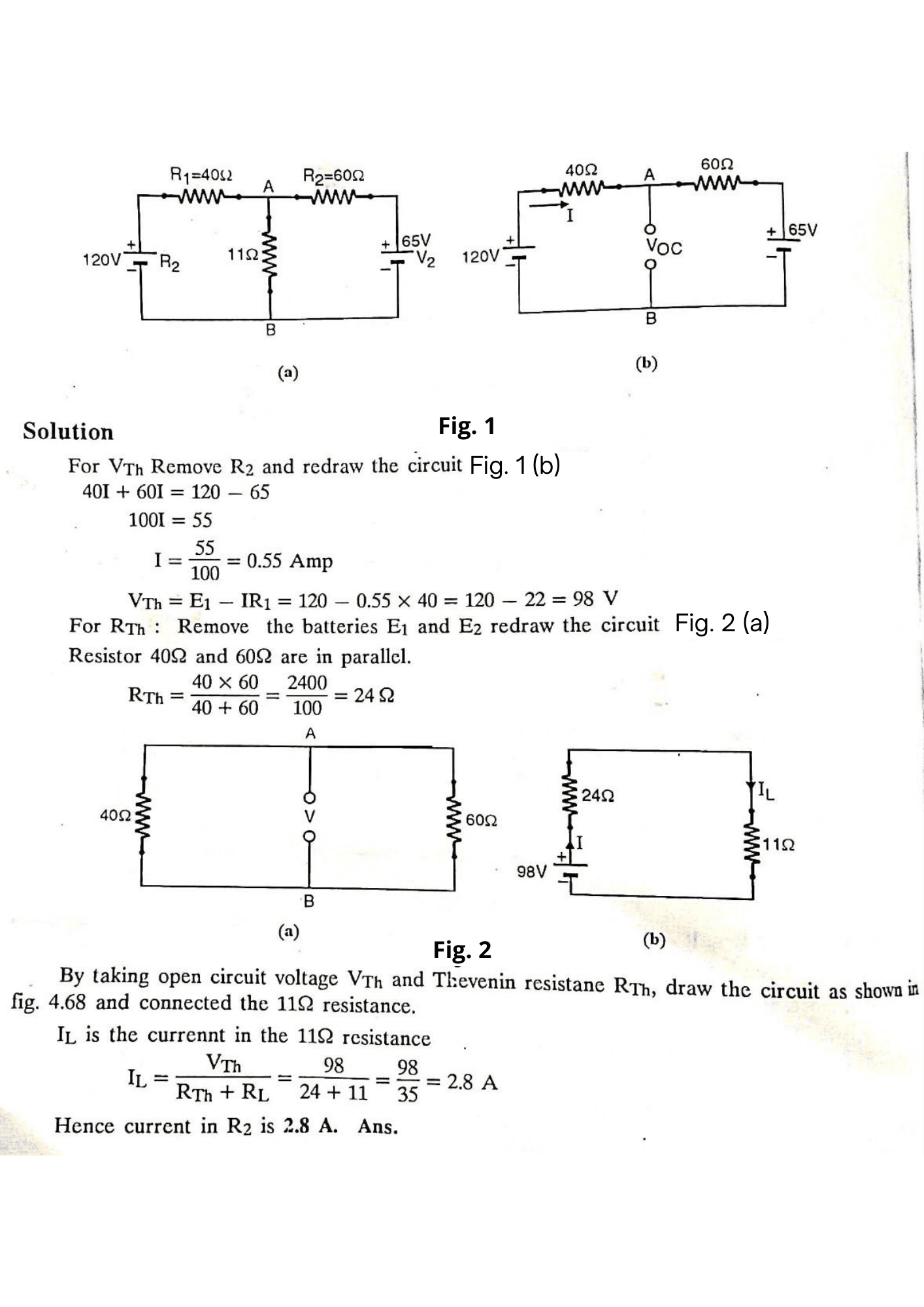 Thevenin theorem example 