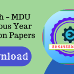 B.Tech - MDU Previous Year Question Papers Download