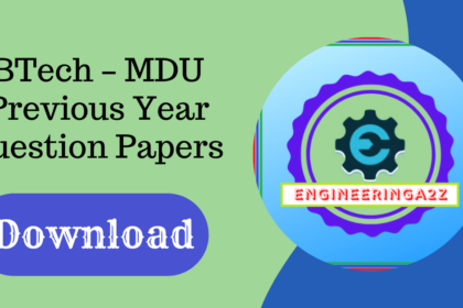 B.Tech - MDU Previous Year Question Papers Download