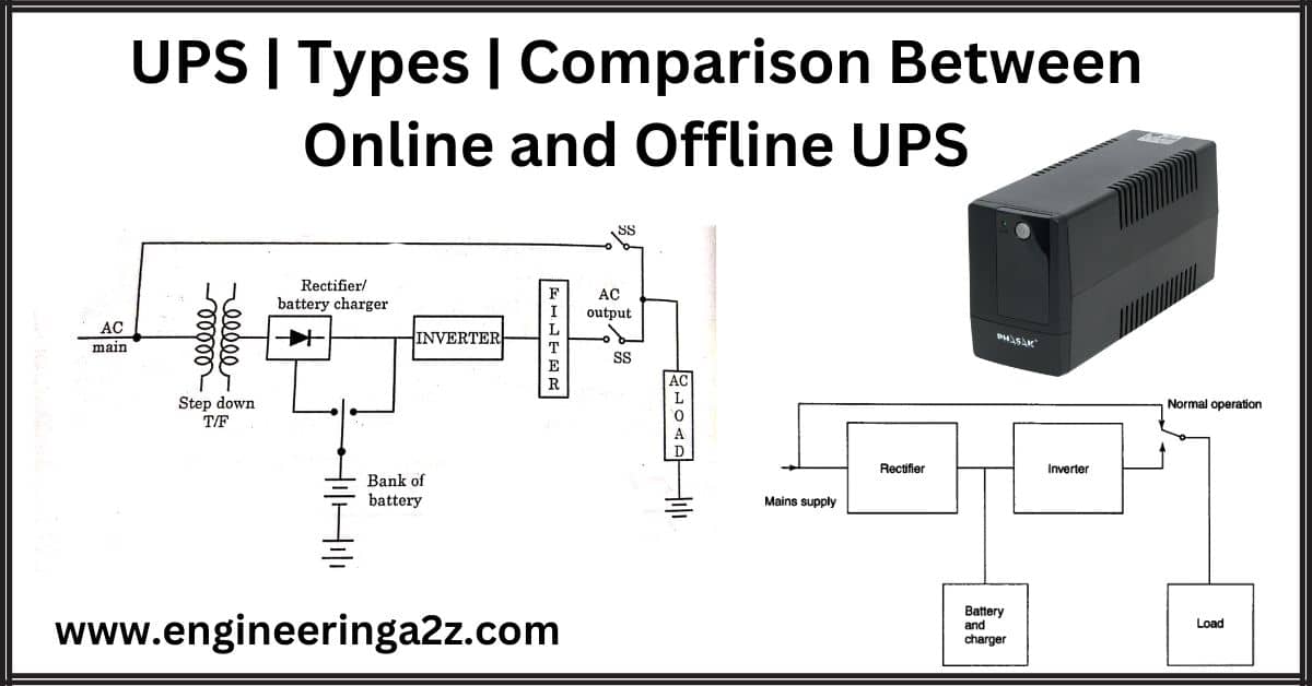 UPS | Types | Comparison Between Online and Offline UPS
