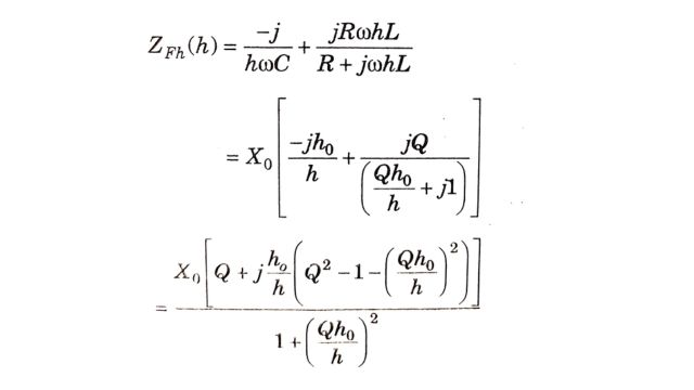 Impedance of damped filter