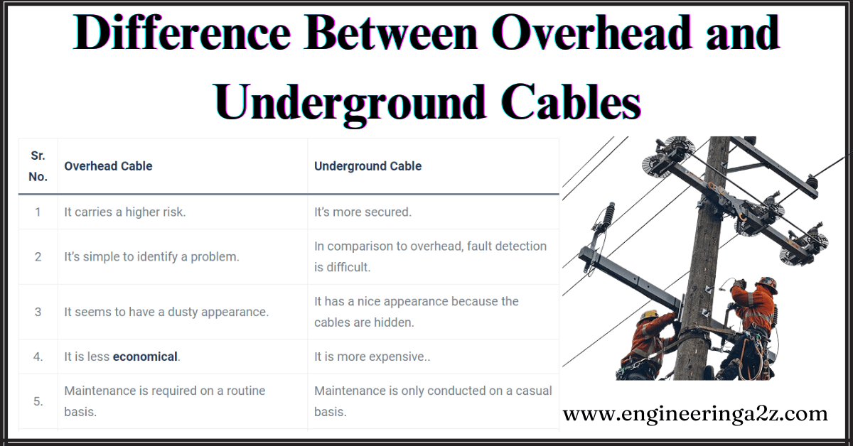 Difference Between Overhead and Underground Cables