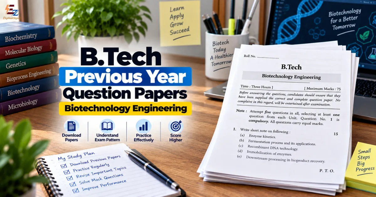 BTech Bio-Technology Engineering Previous Year Question Papers PDF