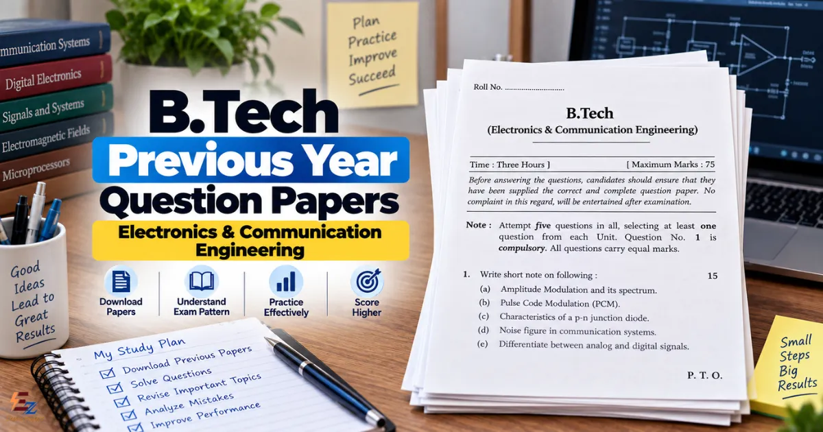 BTech ECE Previous Year Question Papers PDF – Semester Wise Download