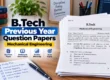 BTech Mechanical Engineering Previous Year Question Papers PDF