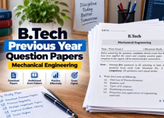 BTech Mechanical Engineering Previous Year Question Papers PDF