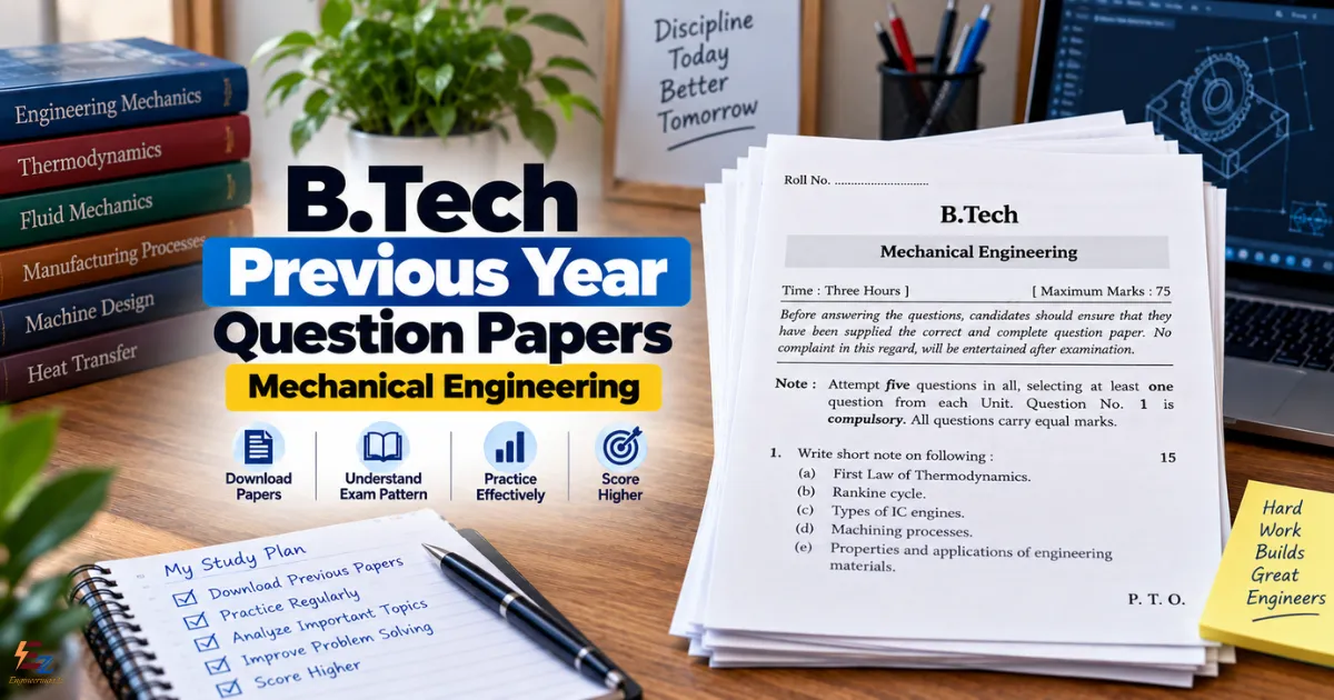 BTech Mechanical Engineering Previous Year Question Papers PDF