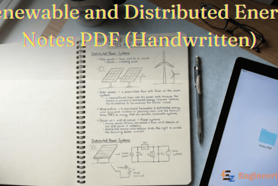 Renewable and Distributed Energy Notes PDF (Handwritten)